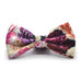 Pink Purple & Green Floral Rose Bow Tie For Men Cotton Front View