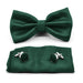 Dark Emerald Green Bow Tie Pocket Square Set For Men Diamon Pattern