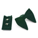 Dark Green Velvet Bow Tie Pocket Square Set For Men Oversized Butterfly