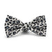 Black & White Leopard Skin Bow Tie For Men Cotton Front View