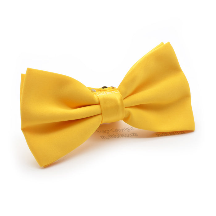 Bumblebee Yellow Bow Tie Soft Silky Polyester Side View