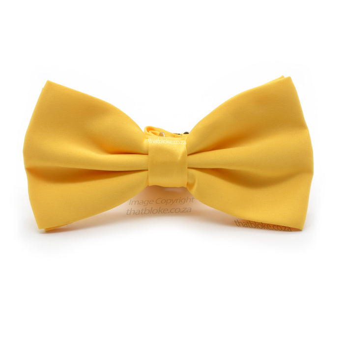 Bumblebee Yellow Bow Tie Soft Silky Polyester Front View