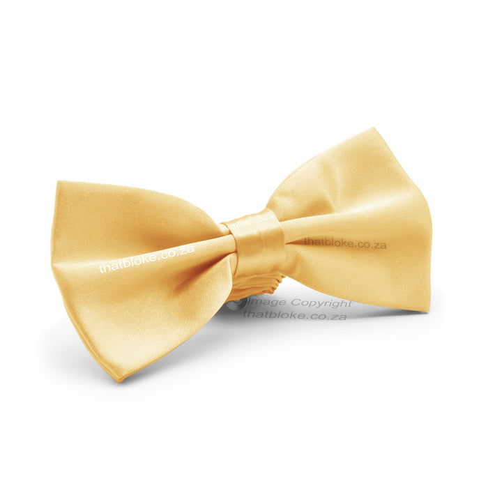 Light Yellow Bow Tie For Men Silky Polyester