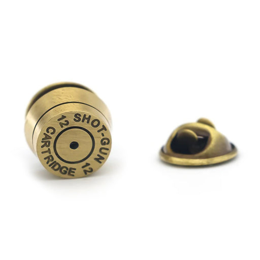 Shotgun Bullet Cartridge Brooch Pin For Men Bronze