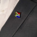 South African Flag Brooch Pin Badge Silver Metal On Formal Suit