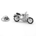 Black and Silver Motorcycle Brooch Pin For Men Front View
