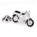 Black and Silver Motorcycle Brooch Pin For Men Side View