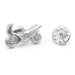 Speed Racing Bike Motocycle Brooch Pin For Men Silver Front View