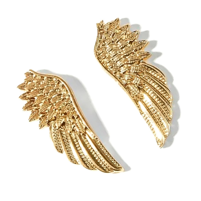 Angel Wings Collar Clip Pin For Men Small Gold Top View