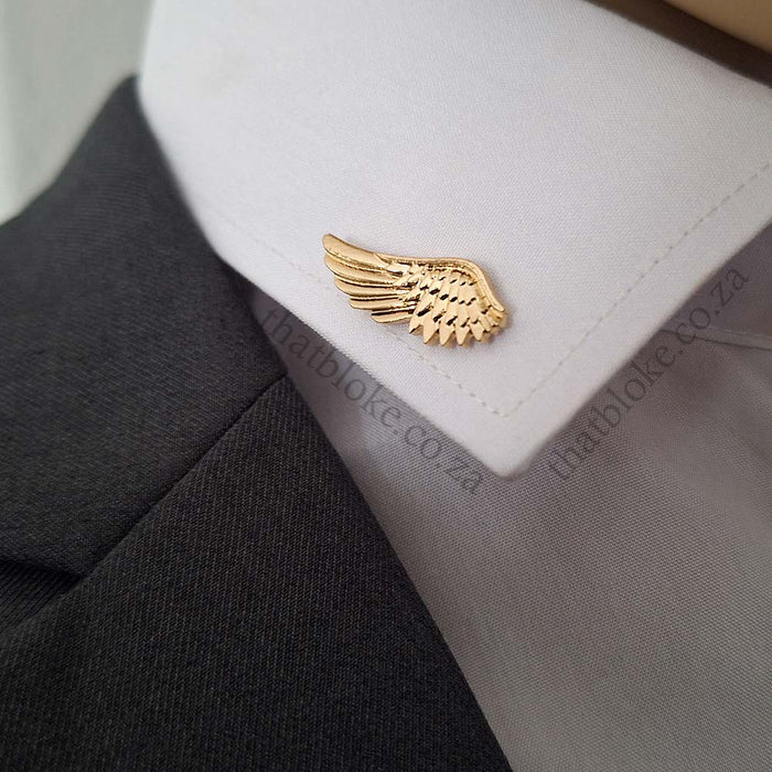 Collar Clip Pin - Wings Small (Gold)