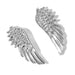 Angel Wings Collar Clip Pin For Men Small Silver Top View