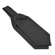 Black Cravat Neck Tie For Men Floral Paisley Pattern Silky Top Image