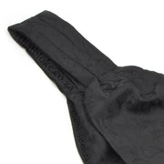 Black Cravat Neck Tie For Men Floral Paisley Pattern Silky Close Up Image
