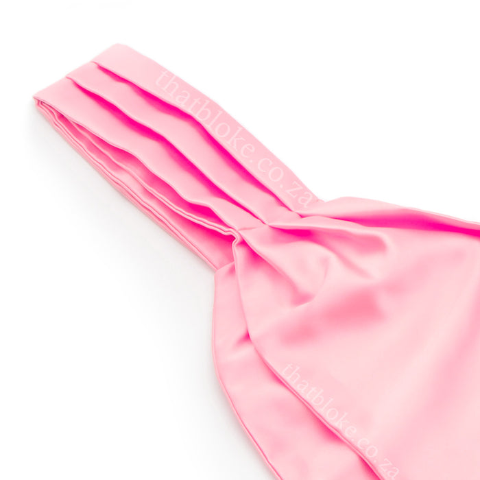 Soft Pink Cravat Neck Tie For Men Silky Close-Up Image