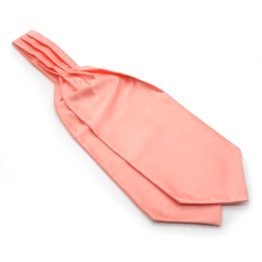 Peach Pink Cravat Neck Tie For Men Silky Top Image