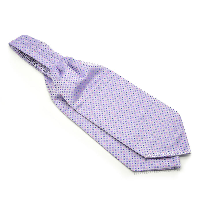 Light Lavender Purple Cravat Neck Tie For men Weave Pattern Silky Top View