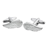 Angel Wings Cufflinks Silver Plain Pair