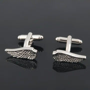 Angel Wings Cufflinks Silver Plain Display