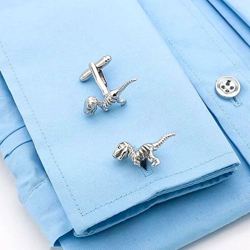 Cufflinks - Dinosaur T-Rex Fossil Body (Silver)