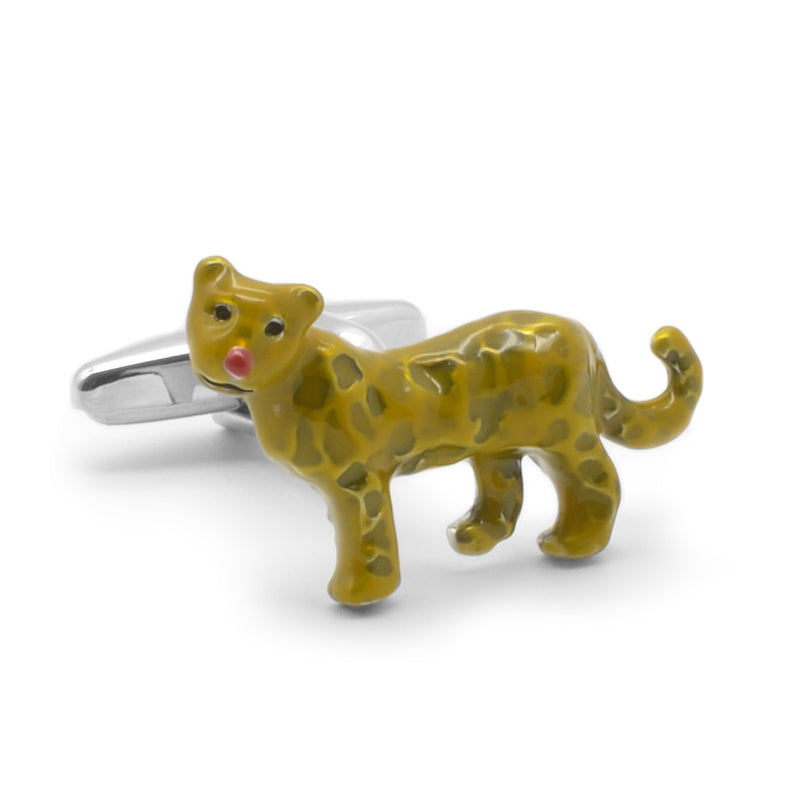 South African Animal Cufflinks Leopard Cheetah Front View