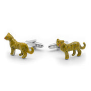 South African Animal Cufflinks Leopard Cheetah Pair