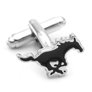 Ford Mustang Cufflinks Car Silver Black Front