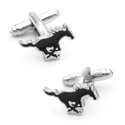 Ford Mustang Cufflinks Car Silver Black Front Pair