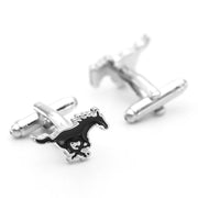 Ford Mustang Cufflinks Car Silver Black Front and Back
