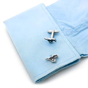 Ford Mustang Cufflinks Car Silver Black Display On Shirt Sleeve
