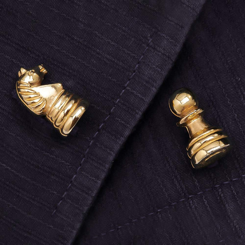 Cufflinks - Game Chess Pieces (Gold)