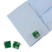Circuit Board Cufflinks Green and Silver On Shirt Sleeve