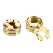 Cuff Button Cover Gold and Black Resin Fill Bottom View