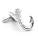 Fishing Hook Cufflinks For Men Silver Front View