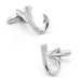 Fishing Hook Cufflinks For Men Silver Pair