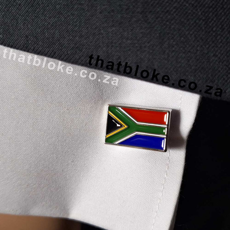 Cufflinks - Flag South African HQ (Silver)
