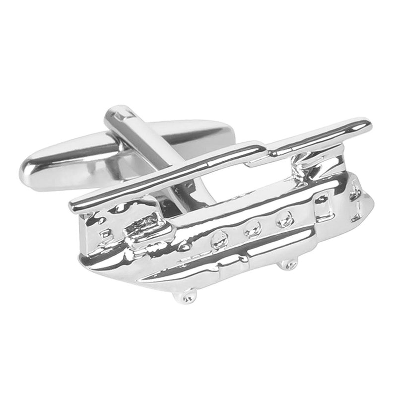 Army Helicopter Cufflinks Silver Front