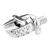 Yemeni Jambiya dagger Knife Cufflinks For Men Silver Front View