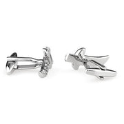 Yemeni Jambiya dagger Knife Cufflinks For Men Silver Front and Back View