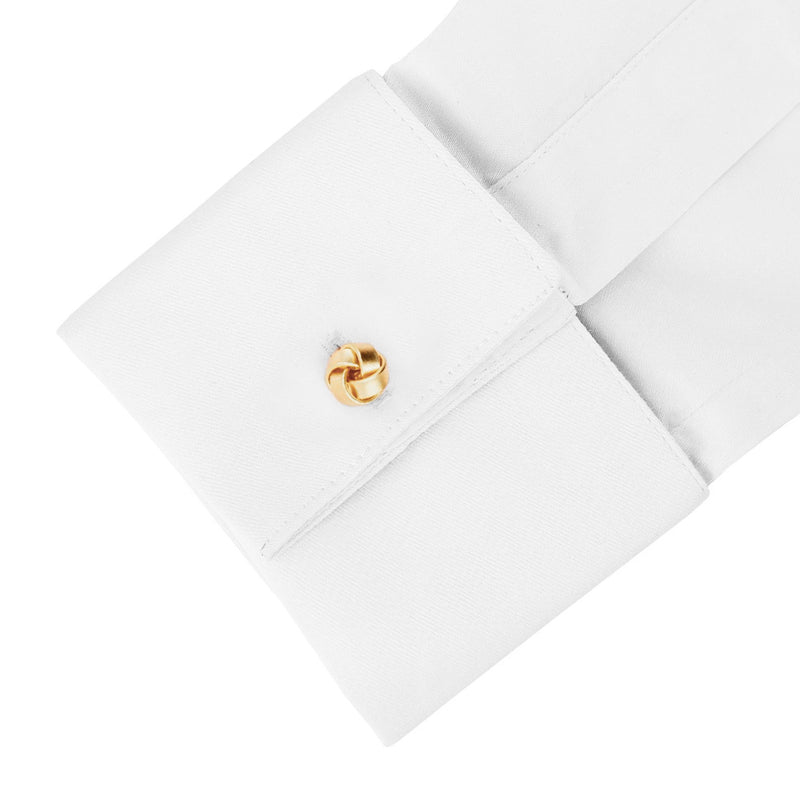 Light Matt Gold Knot Cufflinks For Men Dull On Shit Sleeve