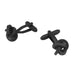 Square Knot Cufflinks Matt Black Front View For Men
