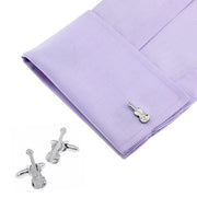 Silver Violin Cufflinks Musical Instrument On Shirt Sleeve
