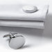 Rounded Oval Cufflink Silver On Shirt Sleeve