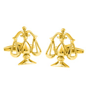 Gold Scales Of Justice Cufflinks For Men Pair Front