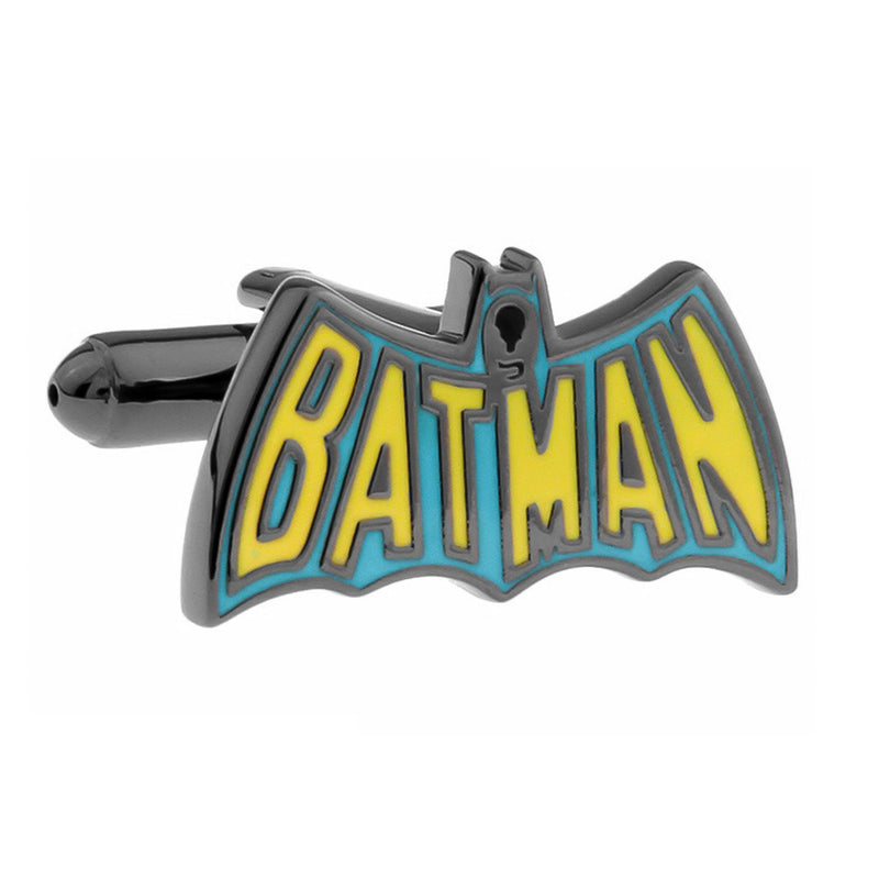 Batman Cufflinks Gunmetal Black 2008 The Brave and The Bold Bright Colours Front