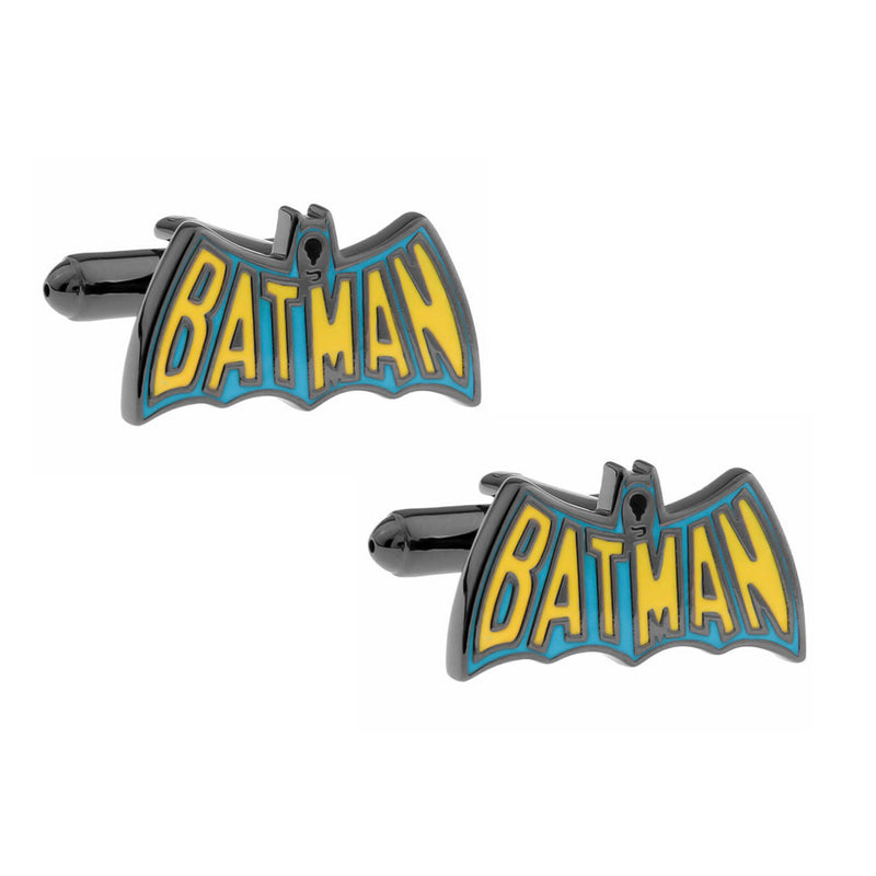 Batman Cufflinks Gunmetal Black 2008 The Brave and The Bold Bright Colours Pair