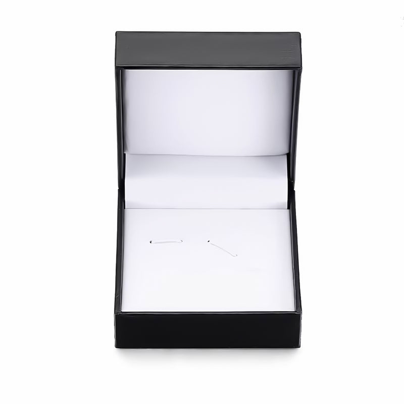 Cufflink & Tie Clip Set - Rectangular Cross Engraved Pattern (Silver)