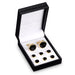 Black Tuxedo Cufflinks and Studs Set Gold 8-Piece With Box