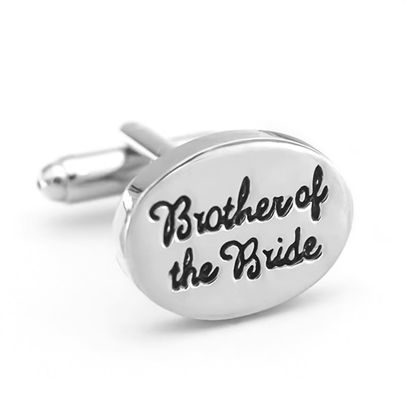 Brother Of The Bride Cufflinks Silver Wedding Front