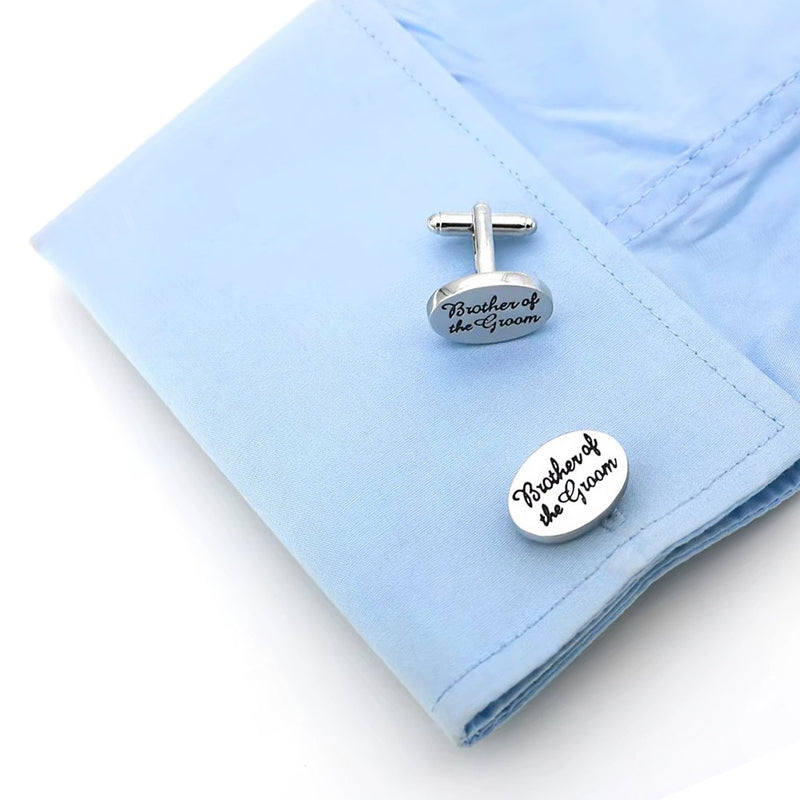 Cufflinks - Wedding Brother Of The Groom Oval (Silver)