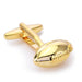 Gold Rugby Ball Cufflinks Oval Full Sport Front View